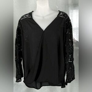 Dora Landa Lace Overlay Celeste Top